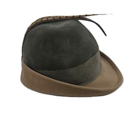 Womens Twotone Wool Felt Hat Frank Olive New York Feather Tyrolean 1950s Vintage